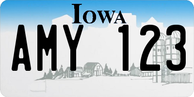 IA license plate AMY123