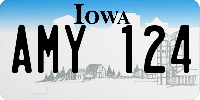 IA license plate AMY124