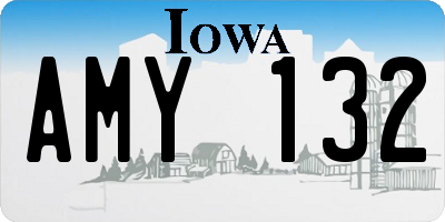 IA license plate AMY132