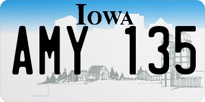 IA license plate AMY135