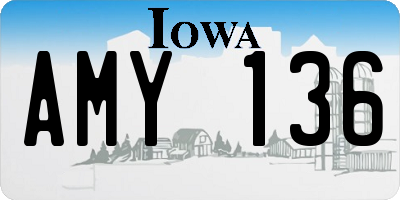 IA license plate AMY136
