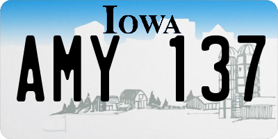 IA license plate AMY137