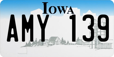 IA license plate AMY139