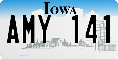 IA license plate AMY141