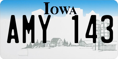IA license plate AMY143