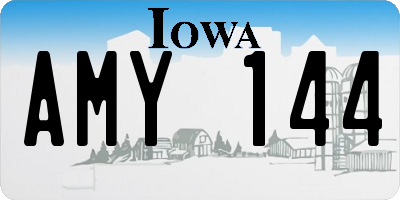 IA license plate AMY144