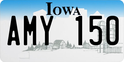 IA license plate AMY150