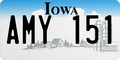 IA license plate AMY151