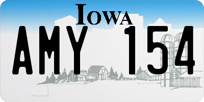 IA license plate AMY154