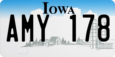 IA license plate AMY178