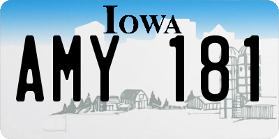 IA license plate AMY181