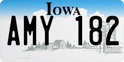 IA license plate AMY182