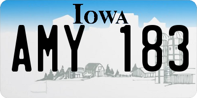 IA license plate AMY183