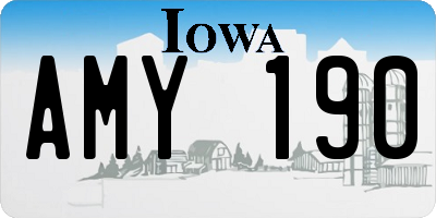 IA license plate AMY190