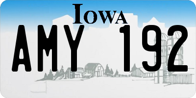 IA license plate AMY192