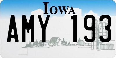 IA license plate AMY193