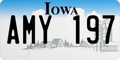 IA license plate AMY197