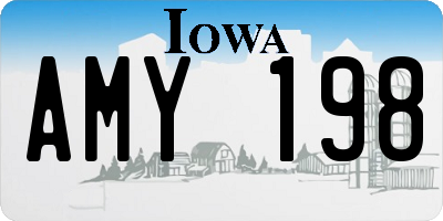 IA license plate AMY198