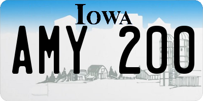 IA license plate AMY200
