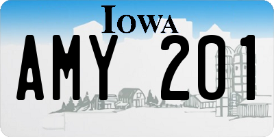 IA license plate AMY201