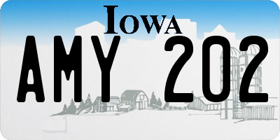 IA license plate AMY202