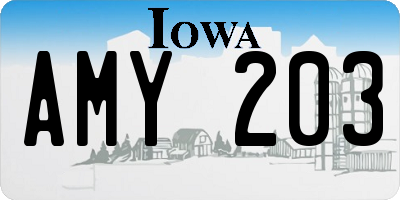 IA license plate AMY203