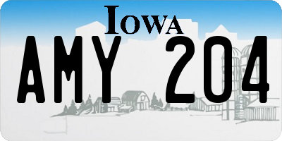 IA license plate AMY204