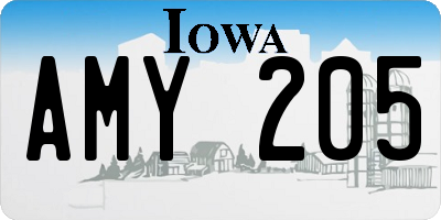 IA license plate AMY205