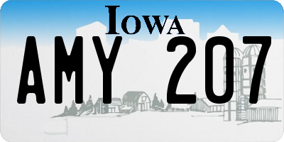IA license plate AMY207
