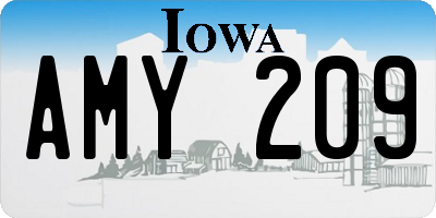 IA license plate AMY209
