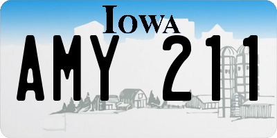 IA license plate AMY211