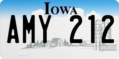 IA license plate AMY212