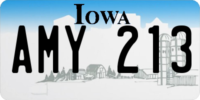 IA license plate AMY213