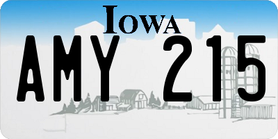 IA license plate AMY215