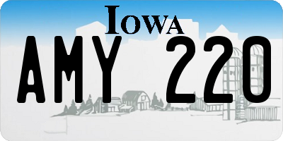IA license plate AMY220