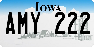 IA license plate AMY222