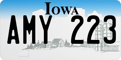IA license plate AMY223