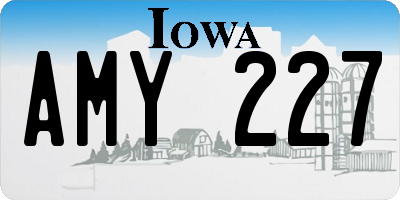 IA license plate AMY227