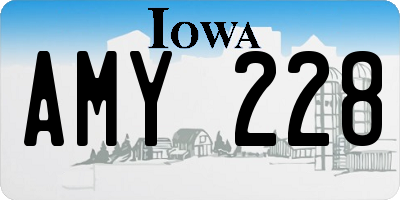 IA license plate AMY228