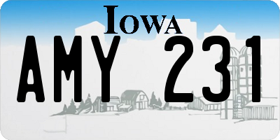IA license plate AMY231