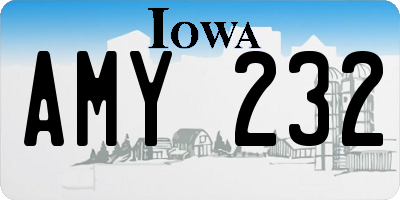 IA license plate AMY232