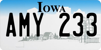 IA license plate AMY233