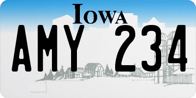 IA license plate AMY234
