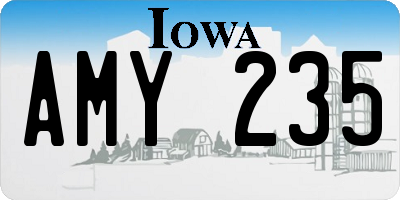 IA license plate AMY235