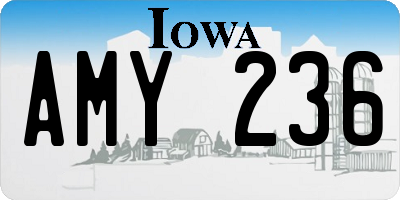 IA license plate AMY236