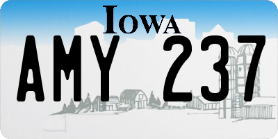 IA license plate AMY237