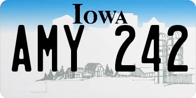 IA license plate AMY242