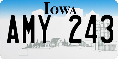 IA license plate AMY243