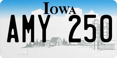 IA license plate AMY250