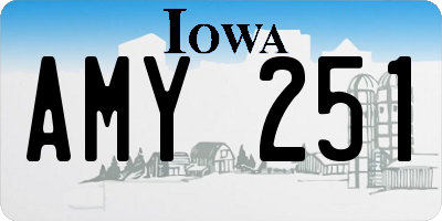 IA license plate AMY251